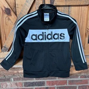 Boys black and white athletic Adidas Jacket. Size 6 NWOT